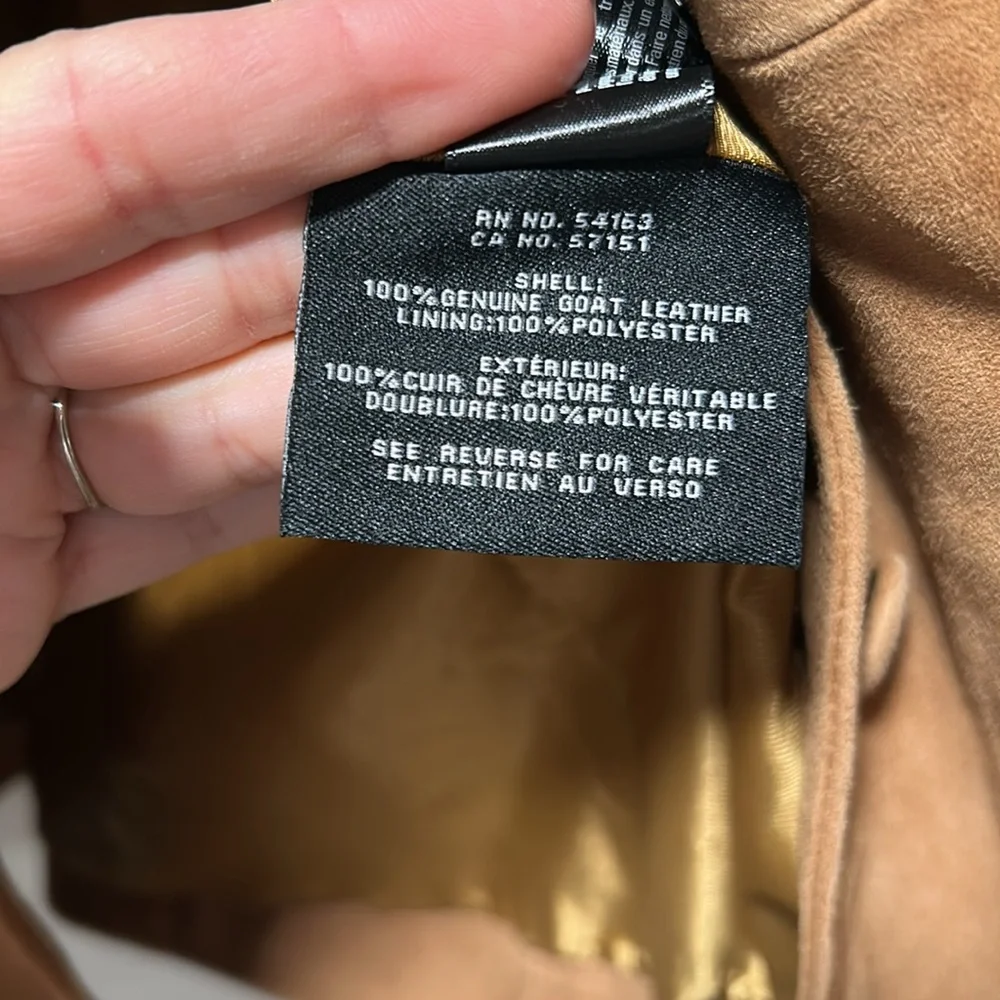 BNWOT Cole Haan suede brown blazer, size Large with 3 pockets - Picture 5 of 7